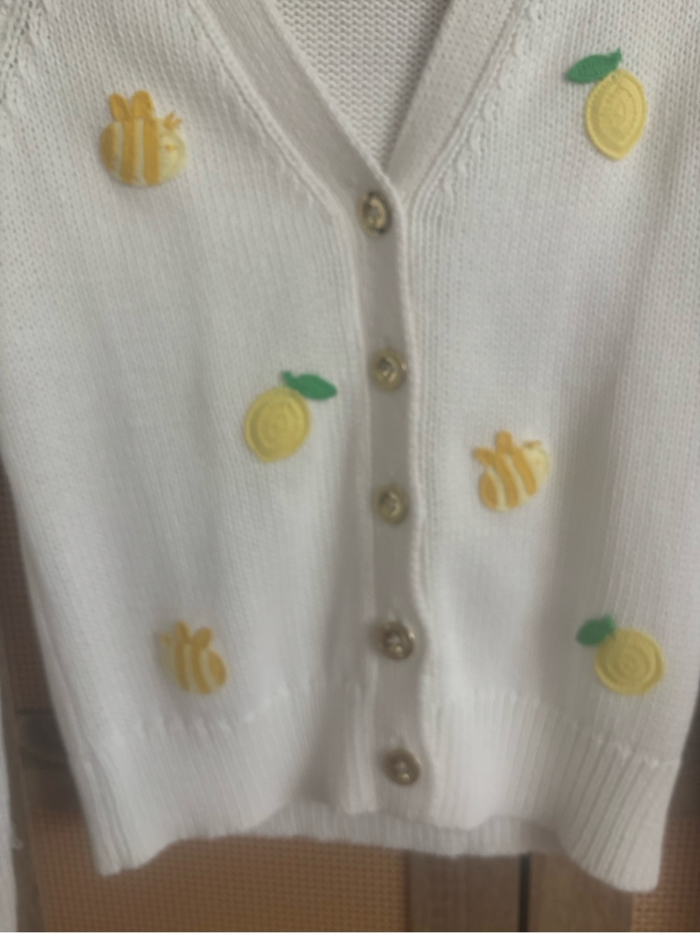 Lilly Pulitzer White Cardigan with Yellow Lemon Embroidery - Picture 9 of 11